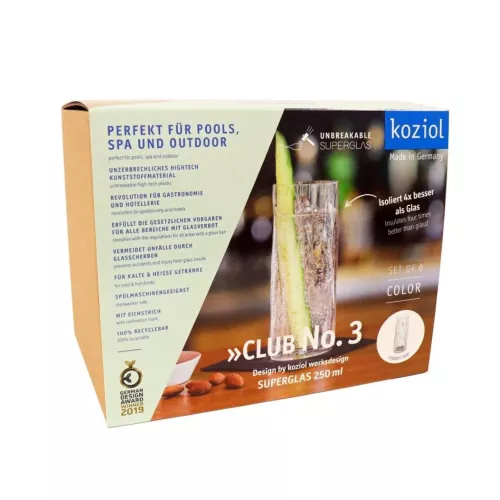 Koziol Koziol Superglas Club No. 03 Long drink glass 250 ml Set of 6 pieces (3403535)