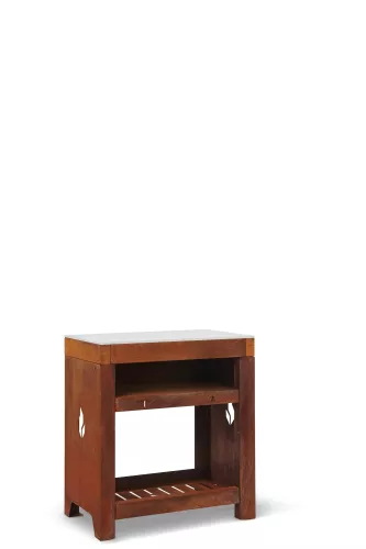 Braaimaster Side table single Corten - ceramic light gray