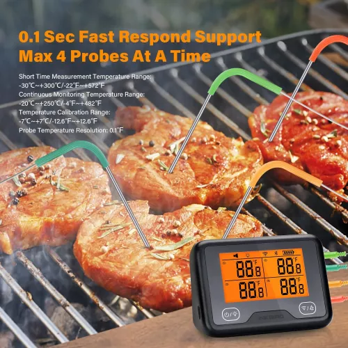 Inkbird BBQ Thermometer Inkbird IBBQ-4BW Thermometer with LCD WiFi BT (IBBQ-4BW)