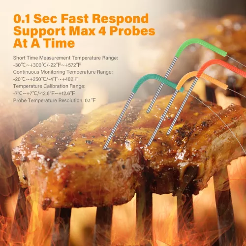 Inkbird BBQ Thermometer Inkbird IBBQ-4BW Thermometer with LCD WiFi BT (IBBQ-4BW)