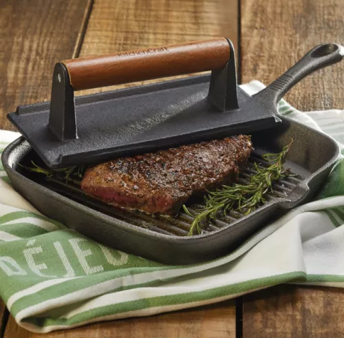 KitchenCraft KitchenCraft cast iron grill press 21 x 11 cm (KCGRILLPRESS)