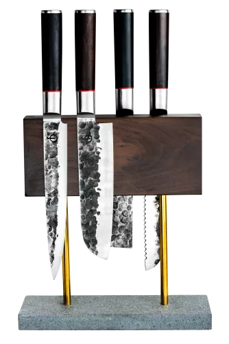 Style de Vie Style de Vie Magnetic knife block Oak with natural stone base (MagnWalSteen)