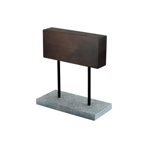 Style de Vie Magnetic knife block Oak with natural stone base