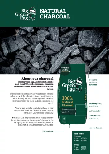 Big Green Egg Big Green Egg charcoal beech and birch 9 kg (BGE-666281)