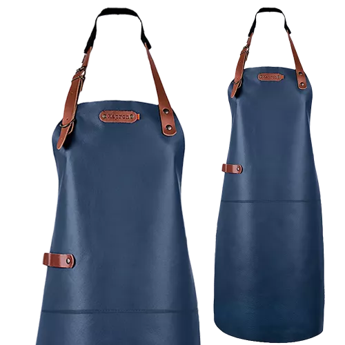 Xapron Dallas Leather Apron Navy Blue
