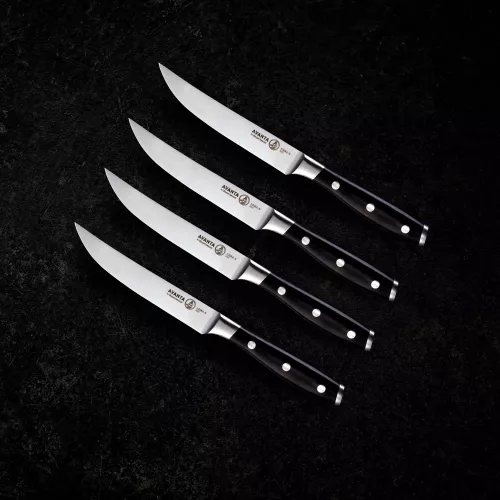 Master of the Championships Messermeister Avanta black steak knife set (L7684-5/4S)