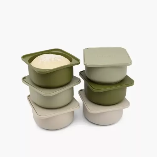 Babadoh Olive 6 Silicone dough and storage containers