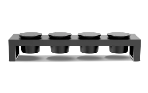 Topping Station with 4 Trays and Lids