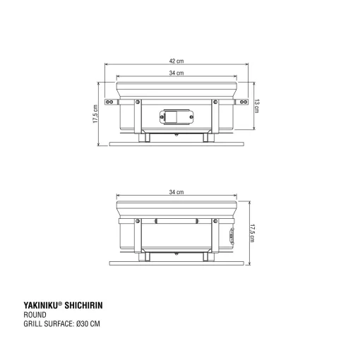 Yakiniku YAKINIKU MEDIUM Round Shichirin | Teppanyaki & Hibachi grill (800700)