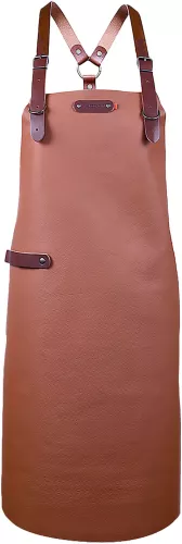 Xapron Bovine Apron Cognac Leather with Shoulder Straps X-Large