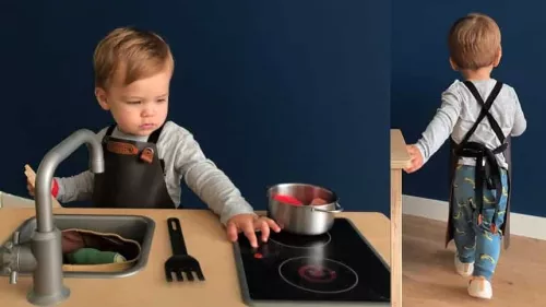 Xapron Xapron Bovine Apron Kids Navy Blue Leather (KA390136)