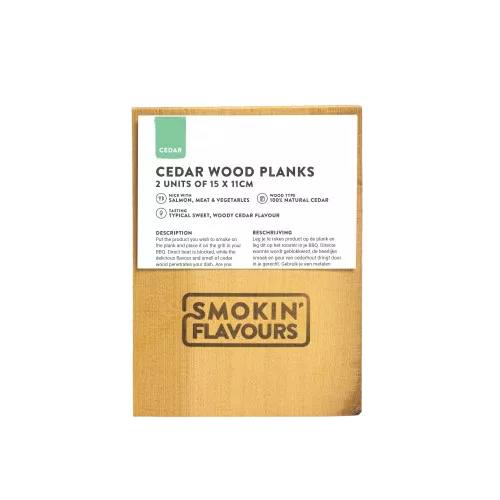 Smokin' Flavors Cedar Planks, 2 Pieces, 15 x 11 x 1 cm