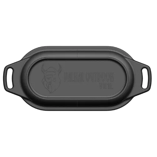 Valhal Dutch Oven Cast Iron Casserole with Grill Lid Oval 1 Liter