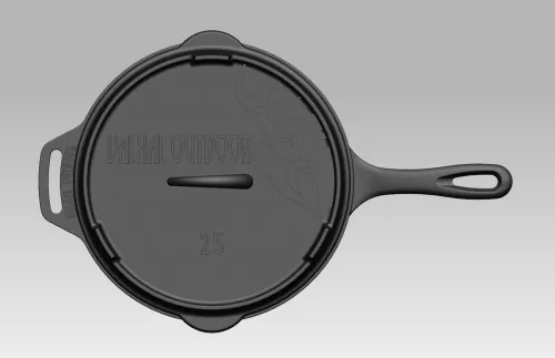 Valhal Outdoor Valhal Skillet Cast Iron Lid ø 25 cm with Grill Pattern (VH.LID25)
