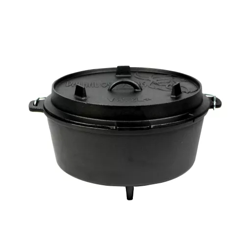 Valhal Dutch Oven Cast Iron with Legs Outdoor 12 Liters
